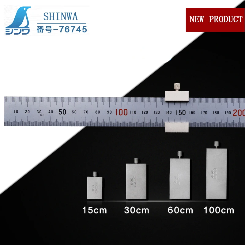 Rolhas Deslizantes de Régua de Ferro de Aço Shinwa 1m Rolhas de Papelaria de Aço Inoxidável 15 30 60 100cm