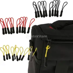 10pcs/Lot Zipper Pulls Replacement Zip Cord Puller Slider Jacket Backpack Black/Red/Yellow