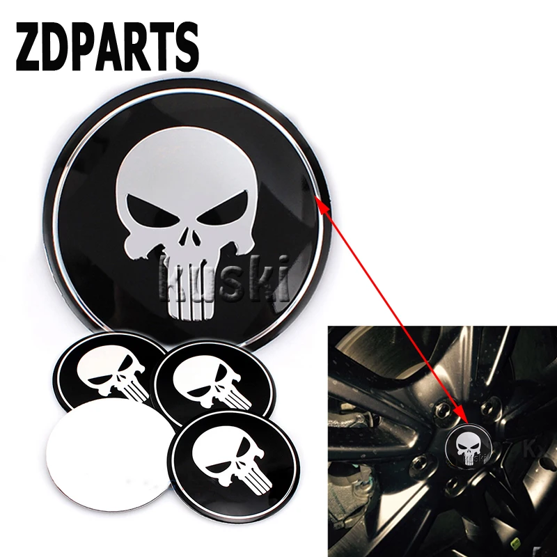 

ZDPARTS 4X колпачки на ступицу колеса автомобиля с черепом, наклейки на крышку колеса для Toyota Corolla Avensis Rav4 c-hr Volkswagen VW Passat B6 B5