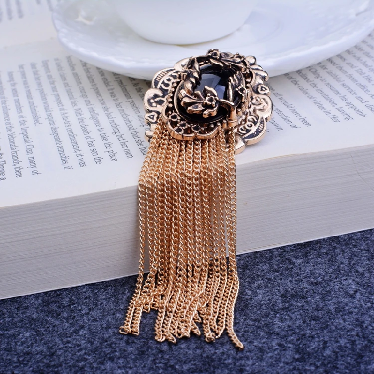 New Free Shipping fashion Men\'s male female Headdress Korean Medal women couple tassel brooch tie pattern retro baroque palace