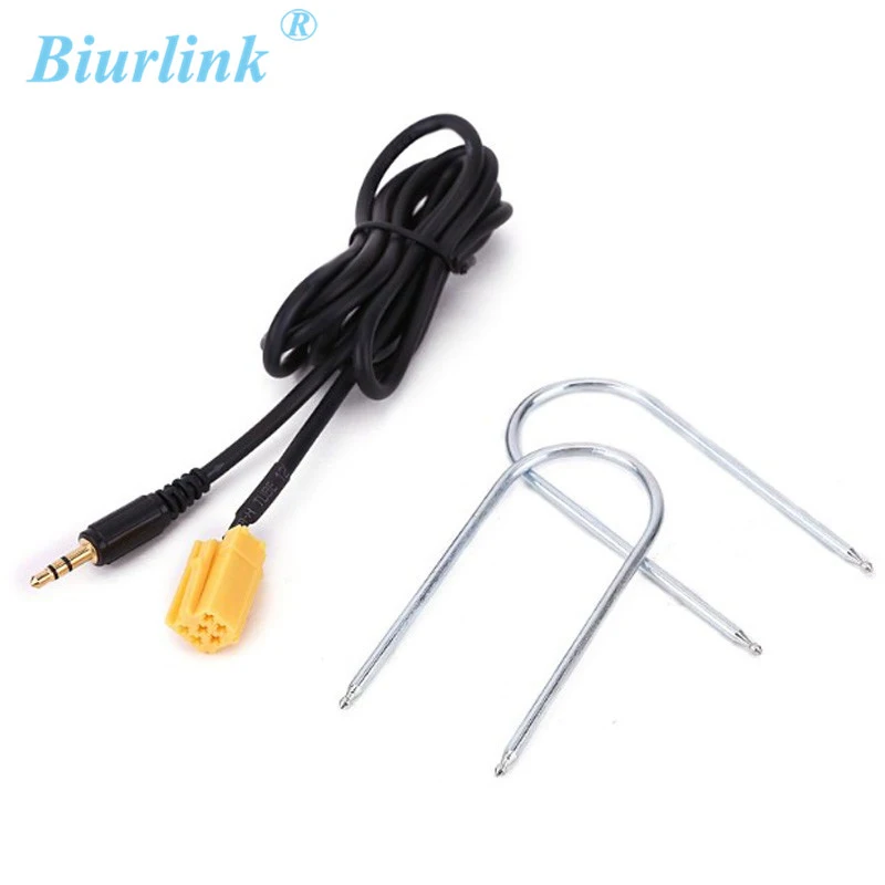 Biurlink RD9 Car Radio MINI ISO 6Pin to 3.5MM Jack Aux Cable Adapter for Peugeot 206 207 307 308