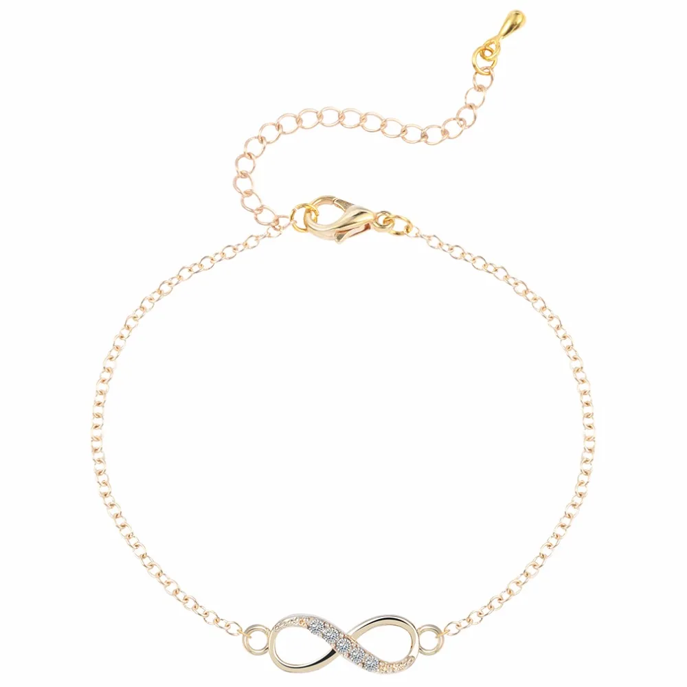Chandler Plated Number 8 Endless CZ Necklace & Bracelet For Women Forever Eternal Friendship Infinity Fashion Jewelry Set