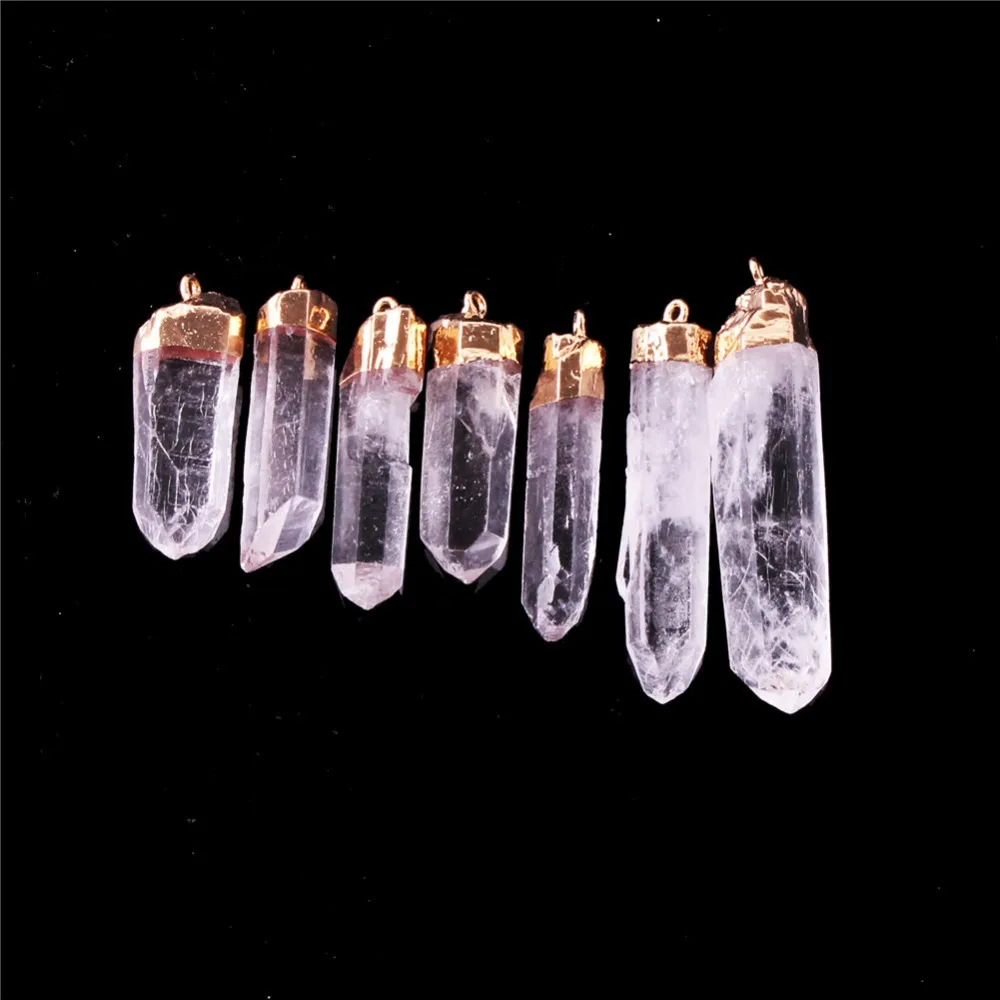 50pcs/lot Natural Stone Irregular Size Random Clear Quartz Mountain Crystal Point Pendants Charms for Necklace Free Shipping