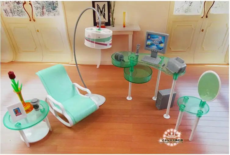 New summer Computer room living room set for 30 cm fashion doll Furniture Assembled toys for baby