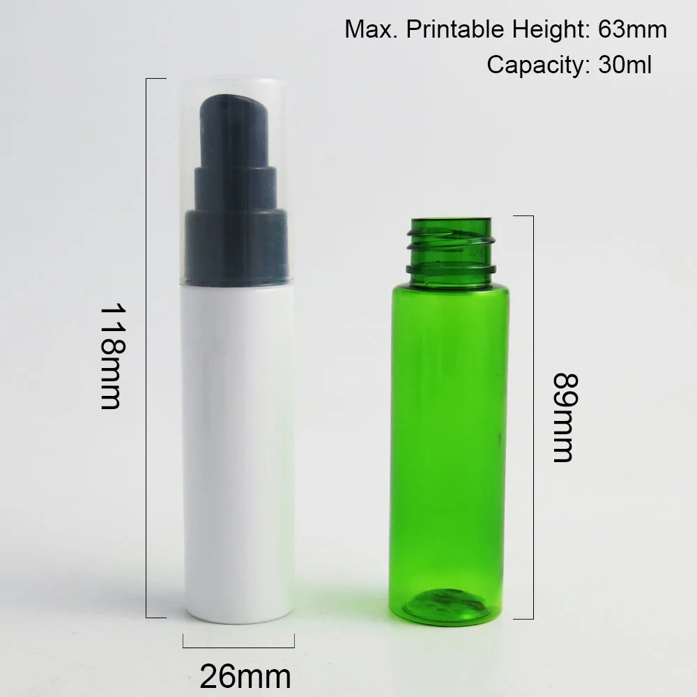 50 x 30ml Travel Portable PET Plastic Perfume Bottle 30cc Square Shoulder Plastic1oz Cute Pump Fragrance Container