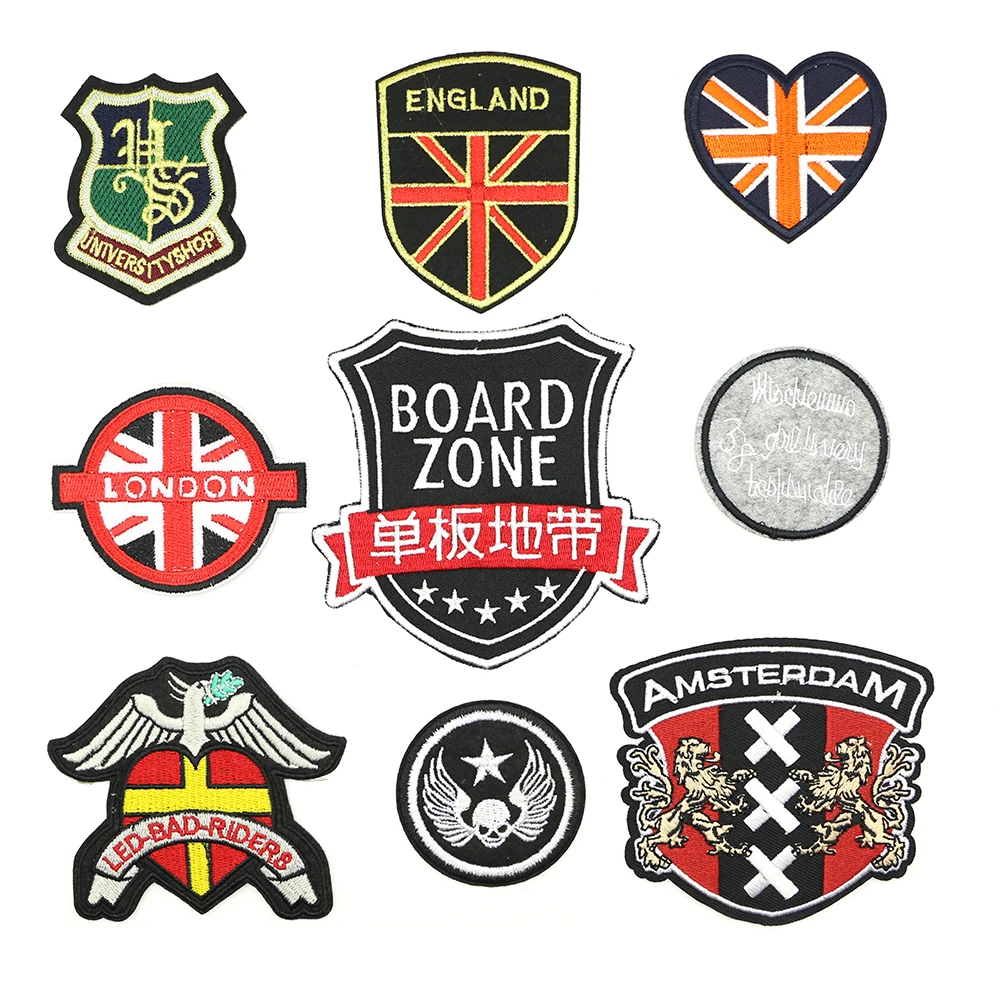 

New 1 pcs size : D=6.4 cm Iron-on Embroiered Retro London STYLE garment Appliques accessory patches Free shipping D-031