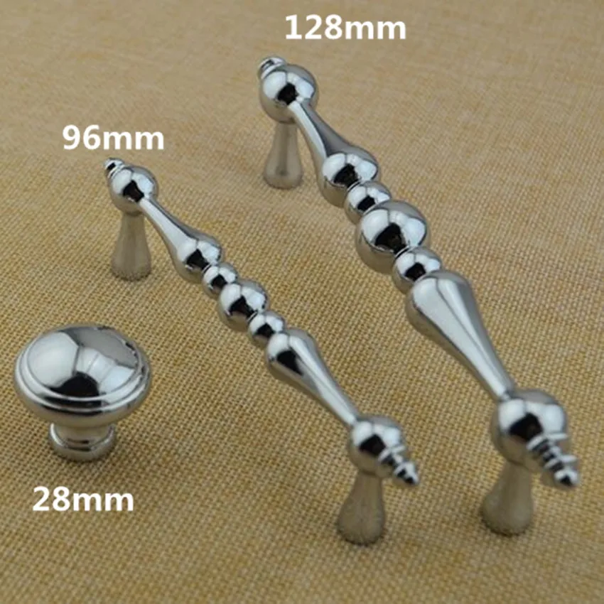 

128mm 96mm modern simple fashion bright chrome kitchen cabinet cupboard handle silver drawer tv cabinet bathroom cabinet knob 5"