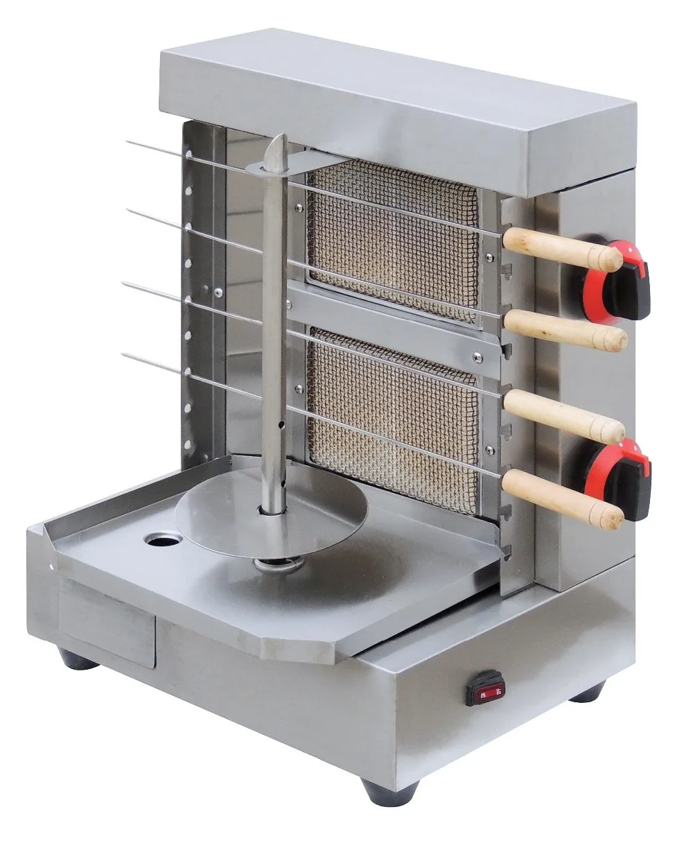 

Gas Bbq Shawarma Machine With Skewers, Stainless Steel Roasting Machine For Rotisserie, Mini Gas Barbecue Kebab Machine