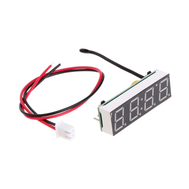 OOTDTY Digital Car LED Electronic Clock Time Temperature Voltage 3 in 1 Meter 12V 5-20V