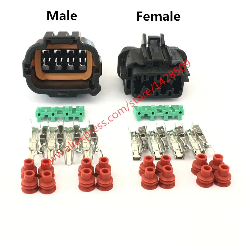 1 Set 8 Pin Automotive Connector 6185-1177 6188-0736 Female Male Headlight Plug For Nissan Sylphy Teana