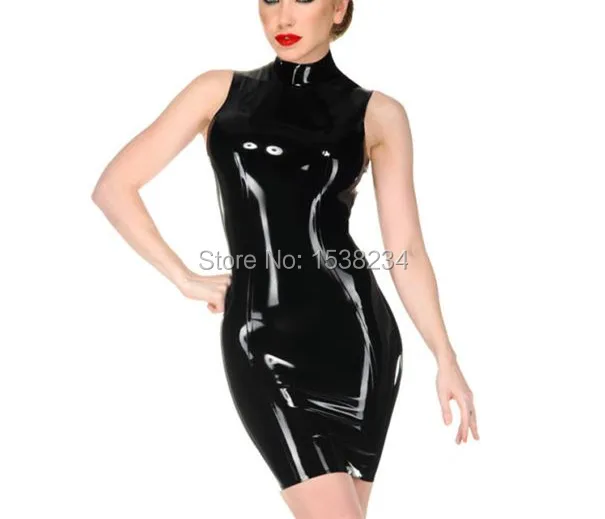 

Latex Dress Latex Handmade Dress Rubber Fetish Sexy Costumes Sleeveless Latex Princess Dress With Back Zip