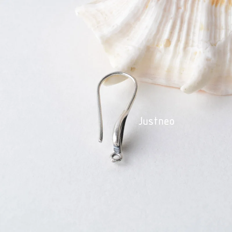 ear hook, solid 925 sterling silver leaves Shaped earring wire hooks, Thai Silver earring findings components, Jewelry DIY
