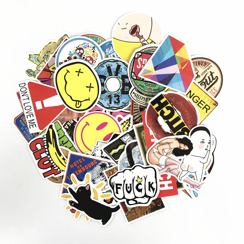 10/30/50Pcs/lot Random Mixed Funny Stickers For Snowboard Laptop Luggage Car Fridge Car-Styling Vinyl Home Decor Pegatina