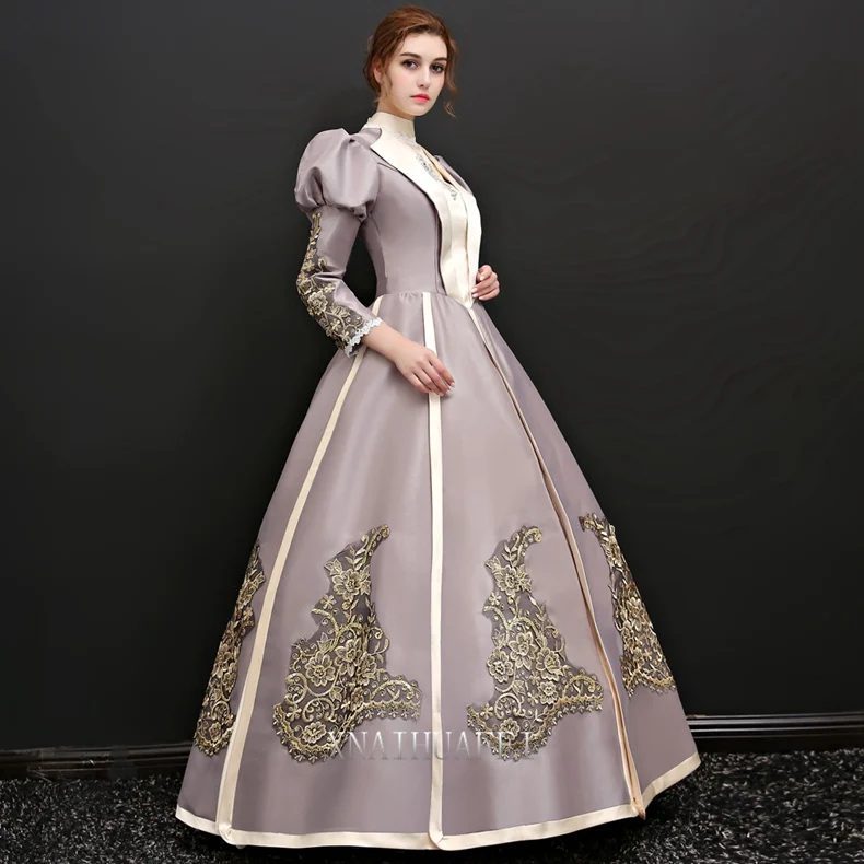 Lange Blase Ärmel Kragen Königin Venedig Karneval Königin Ballkleid mittelalter liches Kleid Renaissance Kleid Victoria/Antoinette