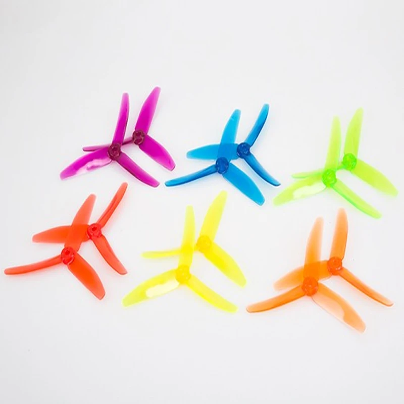 18pairs BeeRotor 5x4'' 5040 3-blades Propeller Clear Rainbow Props Mixed Color for DIY FPV Multi-rotor Small Planes BR50403-MC