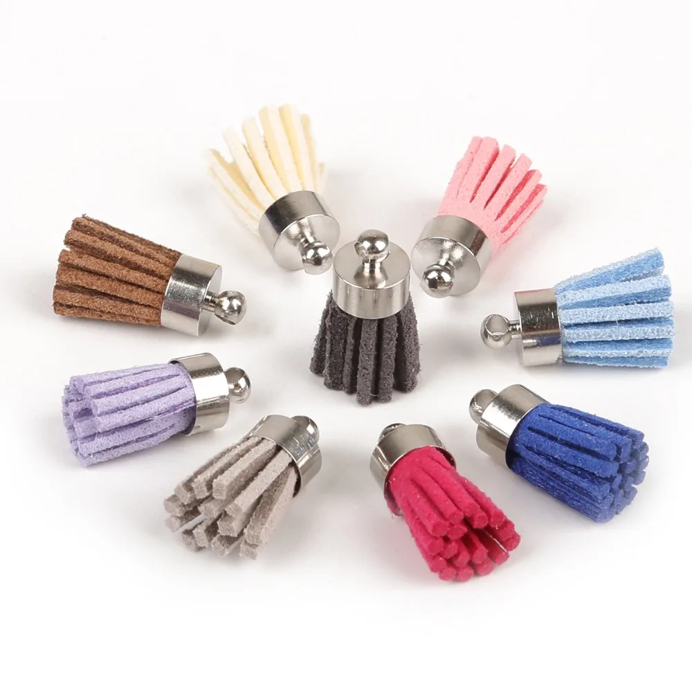 10~50pcs Mixed Cotton Silk Polyester Flower Tassel Charm Pendant hand made for Drop Earring Jewelry Findings DIY Craft Making
