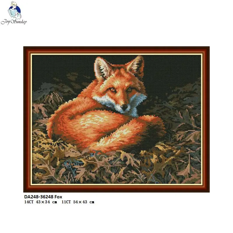 The fox Pattern Counted 14CT and 11CT Pre-Printed Cross Stitch Kits DIY Handmade For Embroidery Beginner Home Decor Needlework
