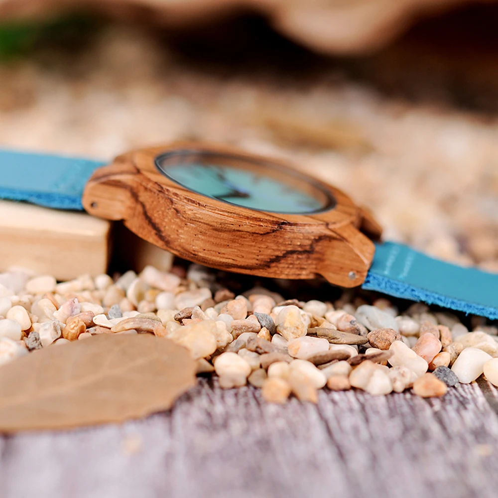 To My Mum-relojes de madera grabados, reloj de pulsera de lujo para mujer, relojes de cuarzo automáticos, relojes azul turquesa en caja de regalo