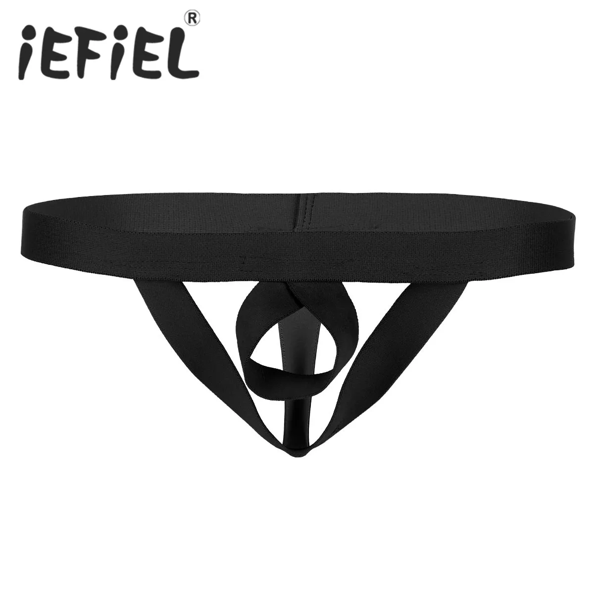 Sexy Male Mens Lingerie Open Butt Crotchless T-back Suspensory Jockstrap Low Rise Stretchy G-string Underwear Thongs Panties