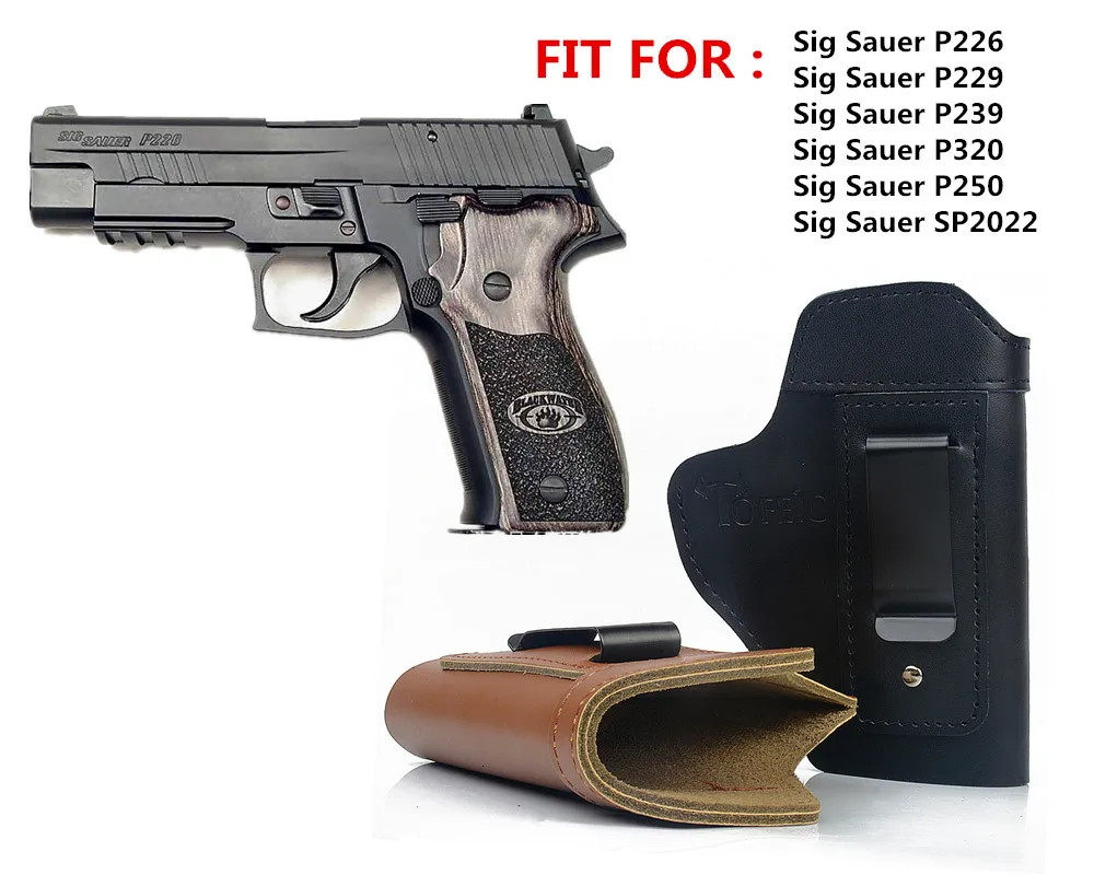 

Кобура для пистолета из скрытой кожи IWB для Sig Sauer P226 SP2022 P229 P250 Glock 17 19 43 Beretta 92, кобура, аксессуары