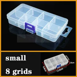 Plastic Box small 8 grids Adjustable Compartment Jewelry Earring Bead storage case Screw Holder Case Display Organizer Container