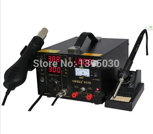 Multifunzione SMD/SMT stazione di rilavorazione pistola ad aria calda di saldatura di ferro DC di alimentazione 3in1 YH-853D, macchina di saldatura, stazione di saldatura di ferro