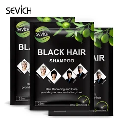 Sevich Fast Black Hair Shampoo 5 Mins Dye Hair Into Black Herb Natural Restore Colorant Shampoo + Treatment White Become Black