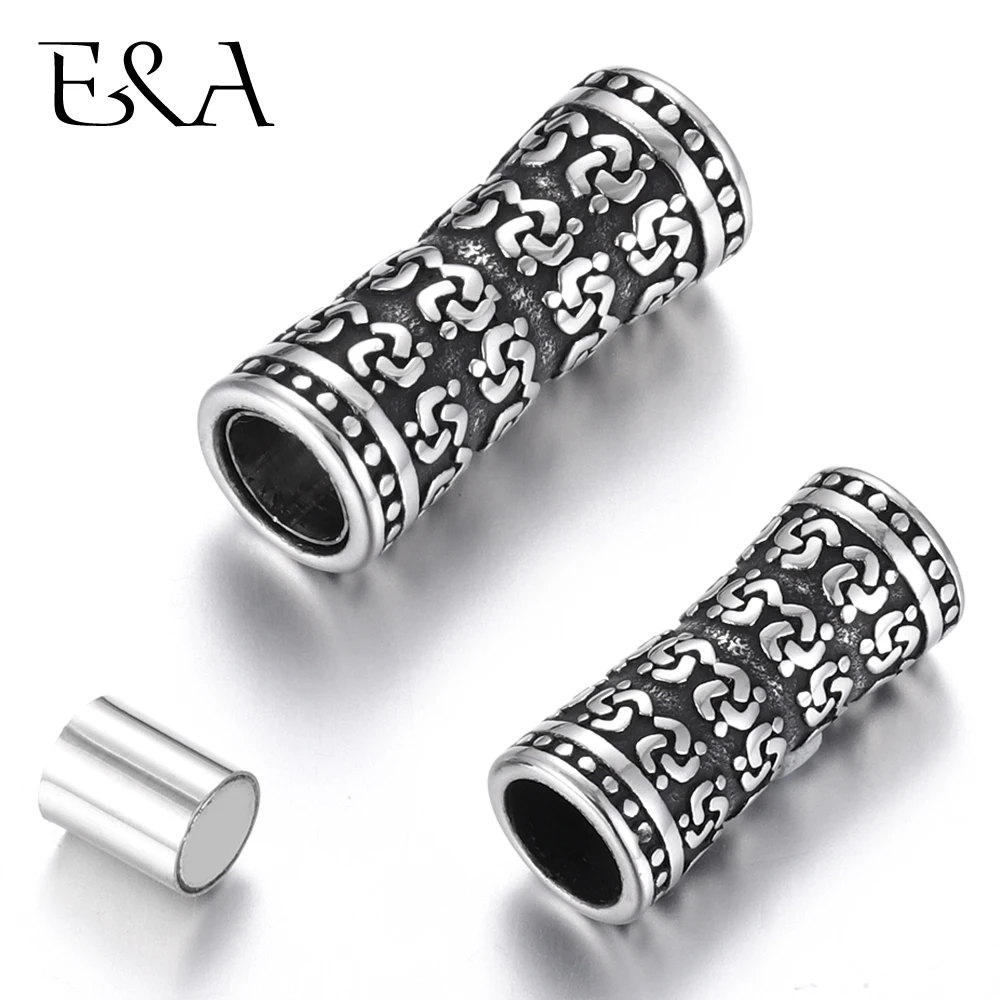 Stainless Steel Magnetic Clasps Tube Hole 5mm Magnet Buckle Closure Leather Cord Clasp for DIY Bracelet Jewelry Making Supplies