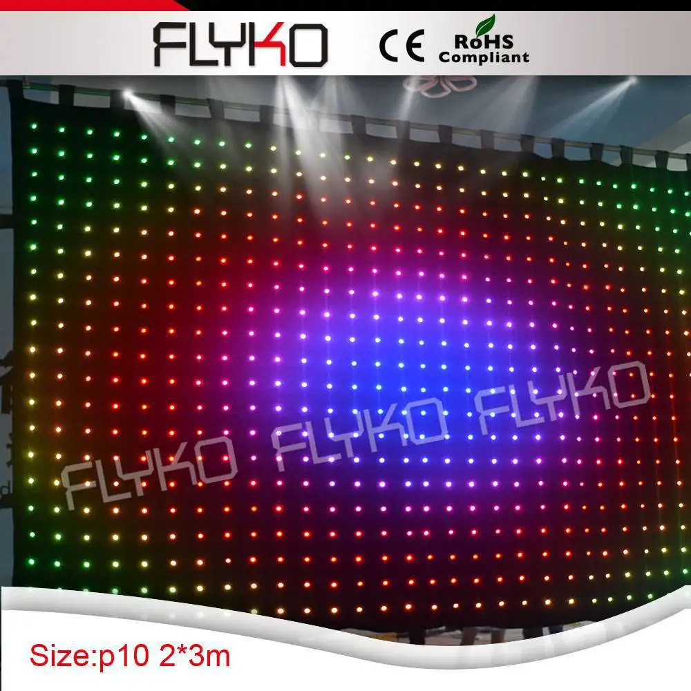 Free shipping 2*3M P100mm LED Video Curtain ,soft, flexible, foldable