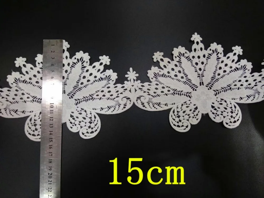 15cm milk fibre flora embroidery lace trim,XY-171026H