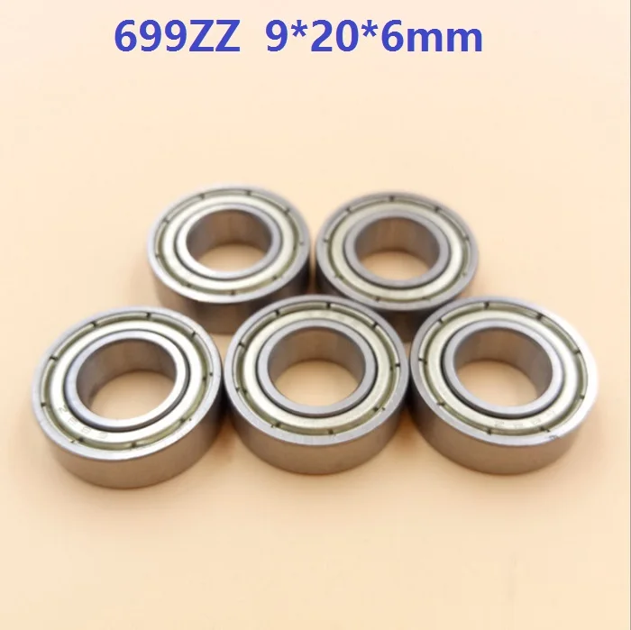 

100pcs/lot 699ZZ 699Z 699 ZZ Z Bearings 9*20*6mm shielded deep groove ball bearings Miniature Mini bearing 9x20x6 mm