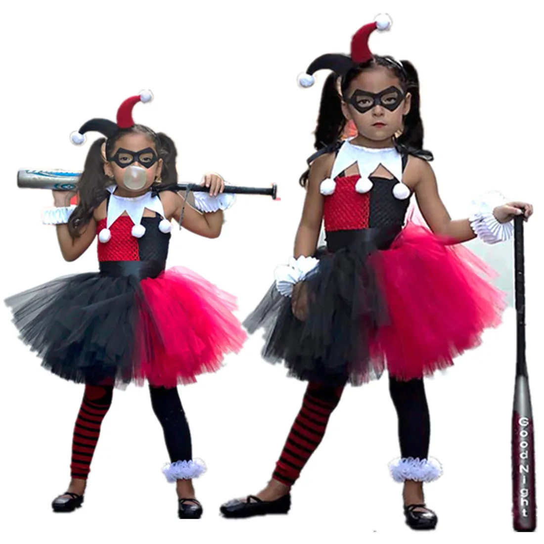 Halloween costume for kids clown female Harry Quinn anime Cosplay costumes Carnival Christmas Party clothing COS dress for girls