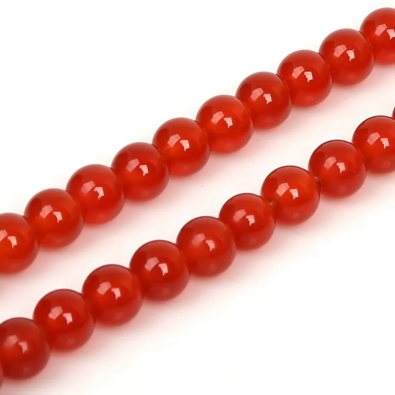 3/4/6/8/10/12mm TOP Quality Red Agates Stone Beads Round Carnelian Loose Beads for DIY Bracelet Necklace Jewelry Making