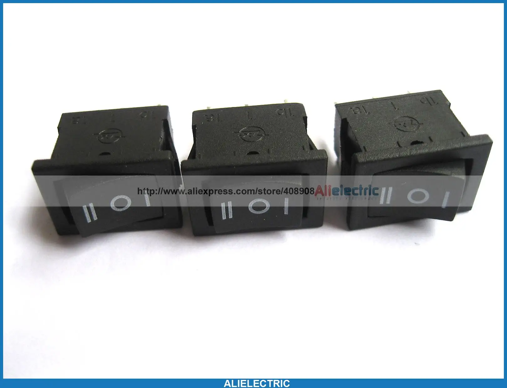 80 Pcs Rocker Switch KCD1 on Off on Black 3pin 6A 10A