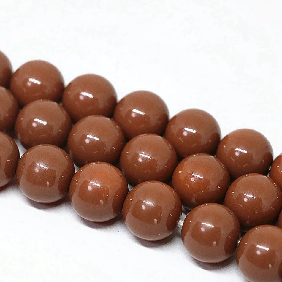 Fashion candy color chocolate baking paint glass round loose beads 4,6,8,10,12,14mm hot sale elegant women jewelry 15inch B1625