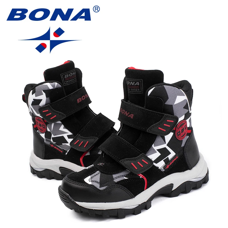 BONA – bottines à bout rond pour enfants, chaussures d\'hiver à crochet et boucle pour garçons et filles, confortables, livraison rapide et gratuite,