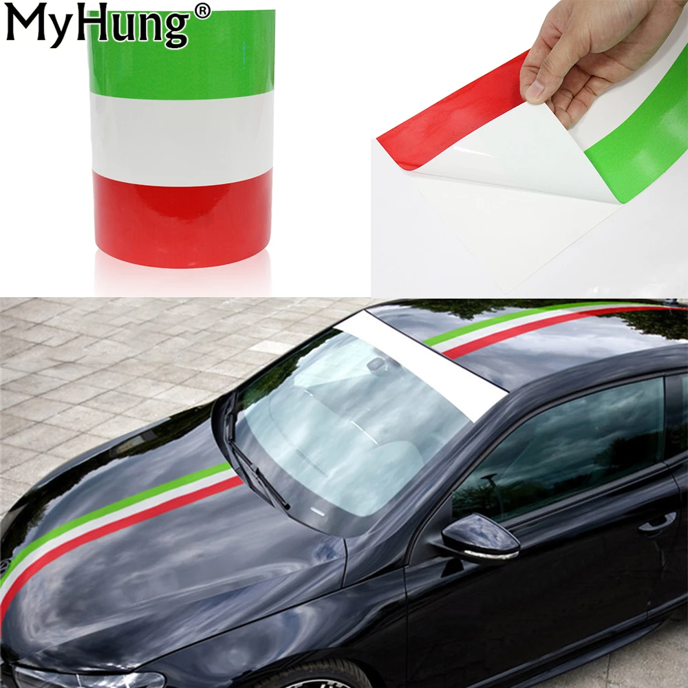 

DIY Italy Flag Car Stickers Adhesive Vehicle PVC Wrap Body Sticker For Fiat 500 BMW Benz Mazda Ford Audi VW Car-Styling 1M 2M 3M