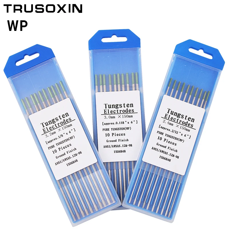 agulha haste do tungstenio do eletrodo do tungstenio para a maquina de soldadura com funcao tig 10 pecas codigo verde 10 16 20 24 30 32 150 mm 01