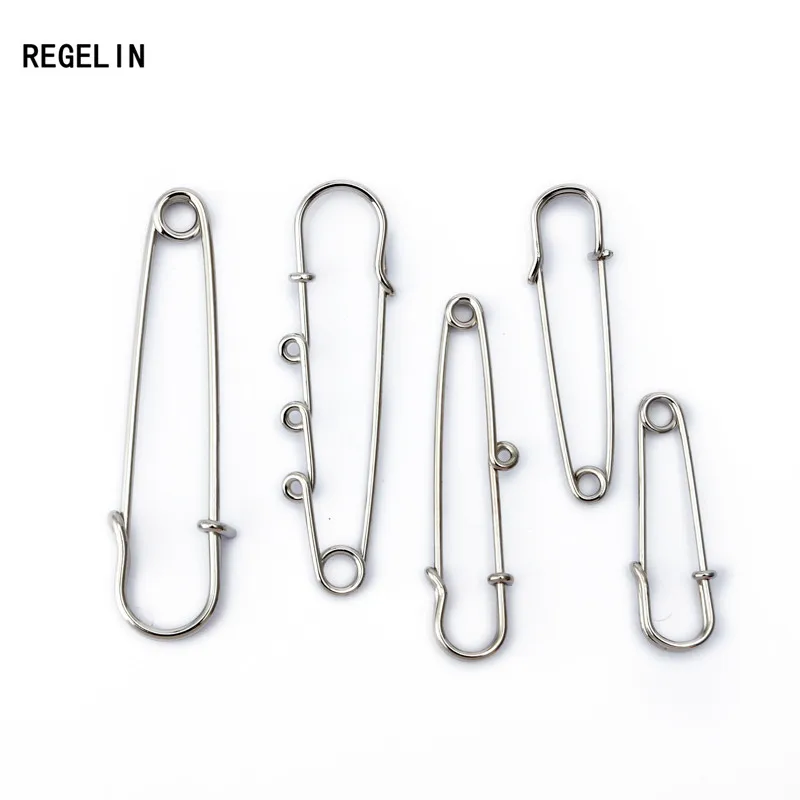 REGELIN 10pcs Safety Pins Brooch Large Long Metal Wedding Brooch Safety Needles for Women DIY Jewelry Making Findings Wholesale