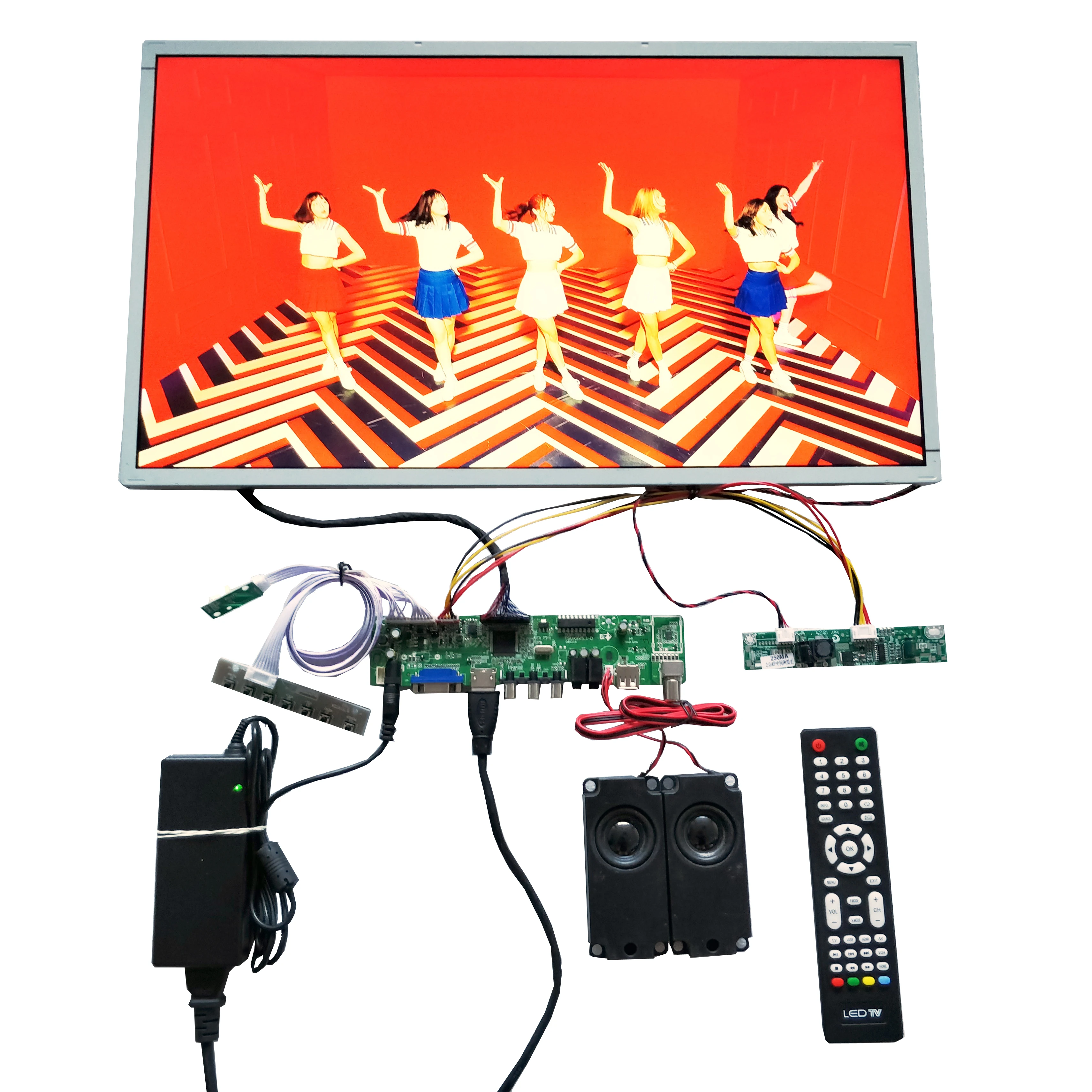 VGA +AV  LCD TV  board +21.5 INCH LCD PANEL with 1920*1080  LM215WF3-SLK1  +LVDS cable +OSD keypad  +Remote control