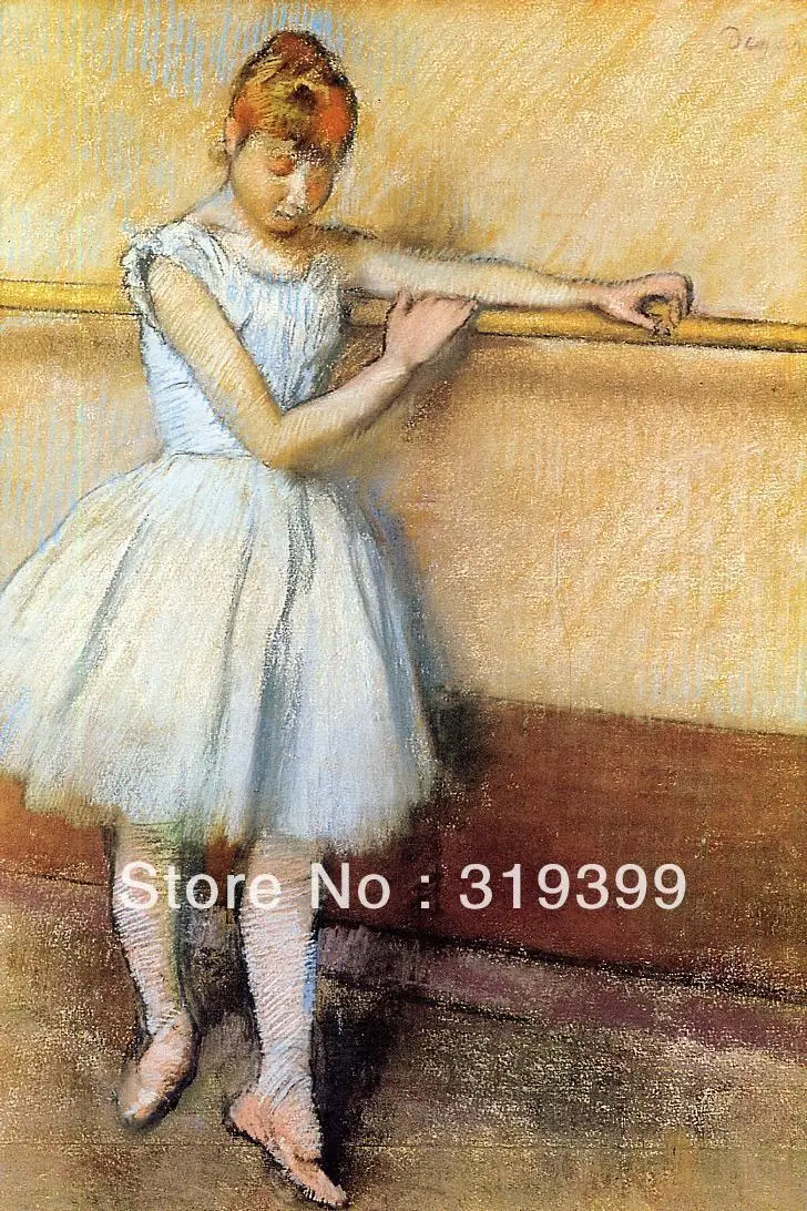 

Oil Painting Reproduction on Linen Canvas,Dancer at the Barre by edgar degas,Free Shipping,handmade,Top Quality