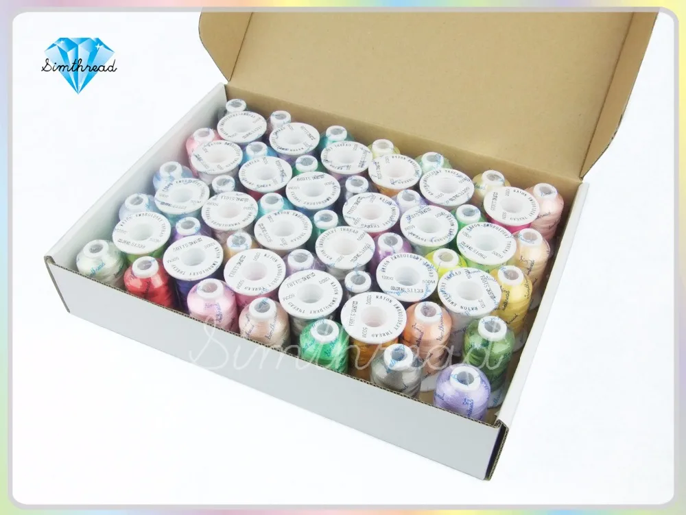 Market popular Lot of 58 Spools 500m Rayon Embroidery Machine Thread+free shipping