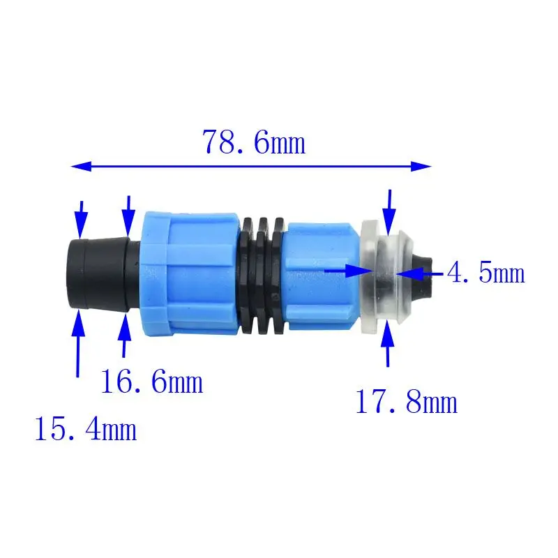 

25pcs Drip Tape 5/8" Lock Offtake 16mm Drip Irrigation Pipe Fittings Seal ring Lock Nut Fitting For for greenhouse
