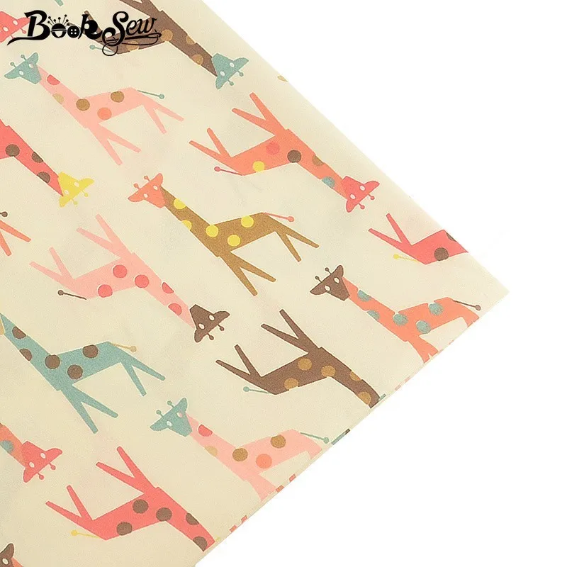 Booksew Giraffe Pattern100% Cotton Fabric Home Telas Fat Quarters CM Handmade Quilting Bed Sheet Sewing Pillow Patchwork Tissu