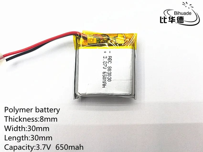 Liter energy battery 3.7V 650mah 803030 Lithium Polymer LiPo Rechargeable Battery For Mp3 Mp4 Mp5 DIY