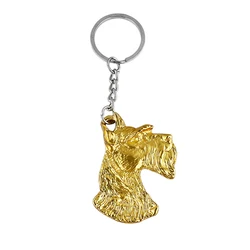 Schnauzer dog Keychain Popular Metal dog  Key Chain Key Ring New Fashion Creative