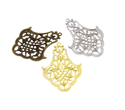 Free shipping 20Pcs Bronze/gold/White K Flower Metal Filigree Wraps Connectors Metal Crafts Gift Decoration DIY 39x53mm