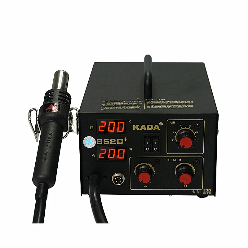 110V 220V KADA 852D+ Hot Air Gun and Solder Iron 2 in 1 BGA Soldering Station SMD Repairing System