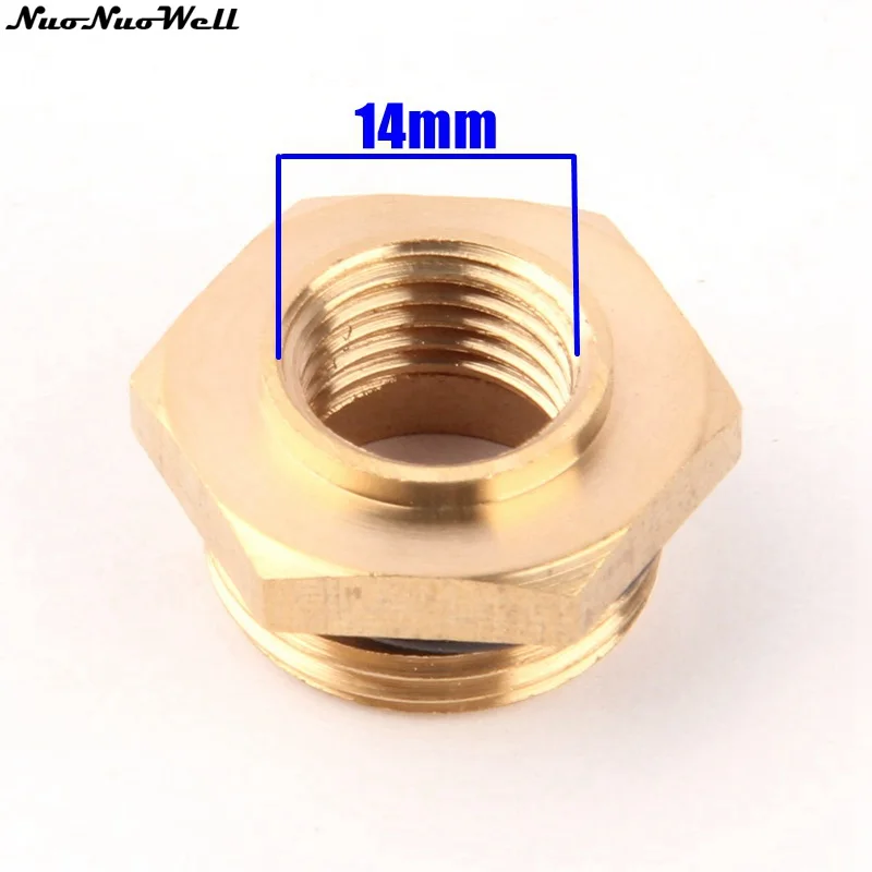 22mm Male Thread - 14mm Female Thread Copper Connector NuoNuoWell Brand Solid Metal Joint Garden Water Gun Adapter Fittings