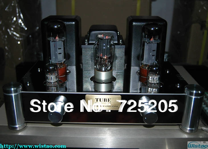 ไฮไฟเดียวจบชั้นบริสุทธิ์หลอดเครื่องขยายเสียง6N2J P Reamp EL34แอมป์ไฟ5Z4PJ Rectifierกระจกตัวถังสแตนเลสเงิน